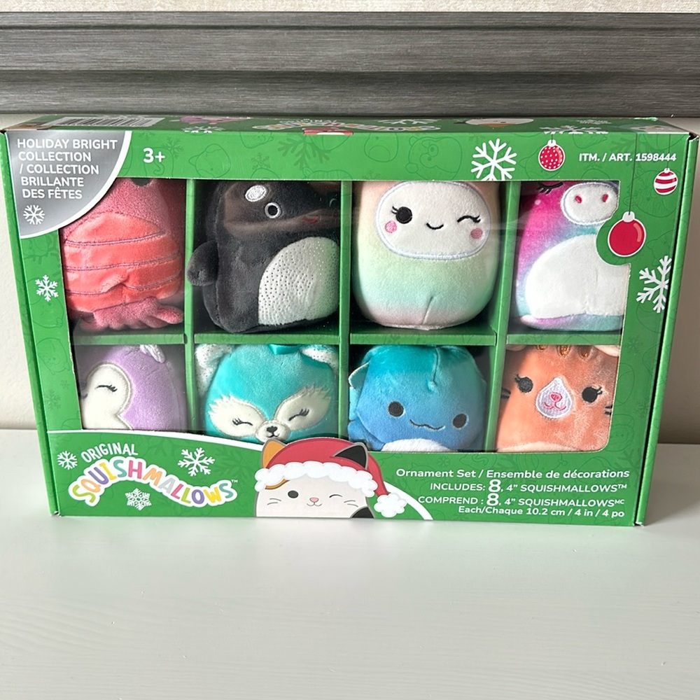 ✨NEW Squishmallows Holiday Bright Collection Ornament Set